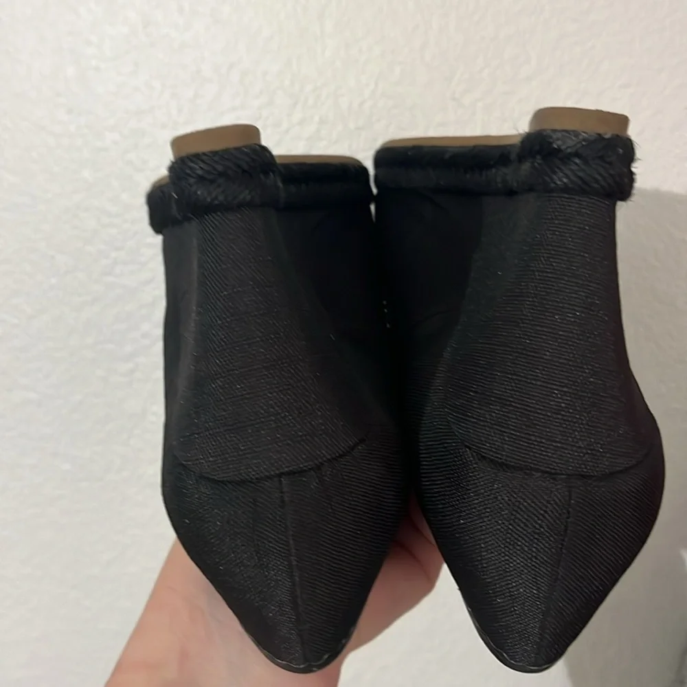 Lauren Ralph Lauren Women’s Nella Canvas Wedge Peep Toe Shoes Size 9.5 Black